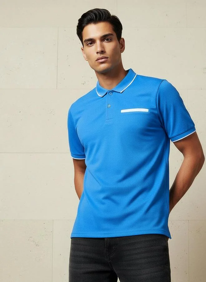 Splash FAV Men Short Sleeves Textured Polo T-shirt